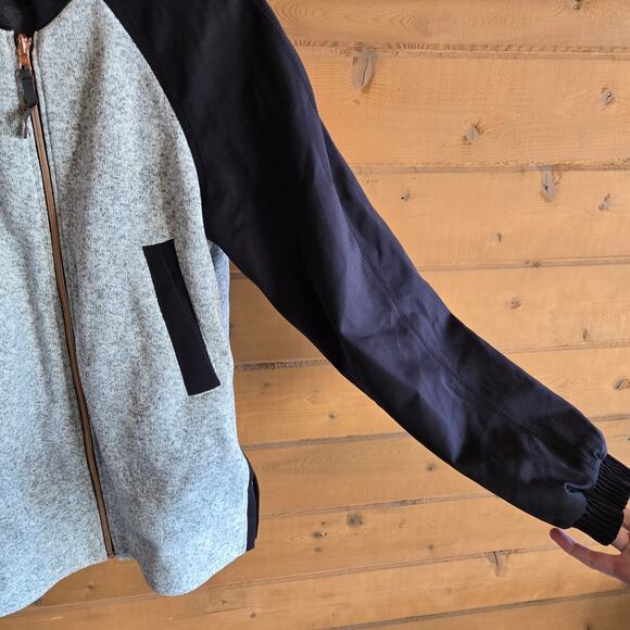 Lululemon Reversible Bomber Both Ways Atomic Flower Jacket Heather Gray 12 Coat - Picture 14 of 14